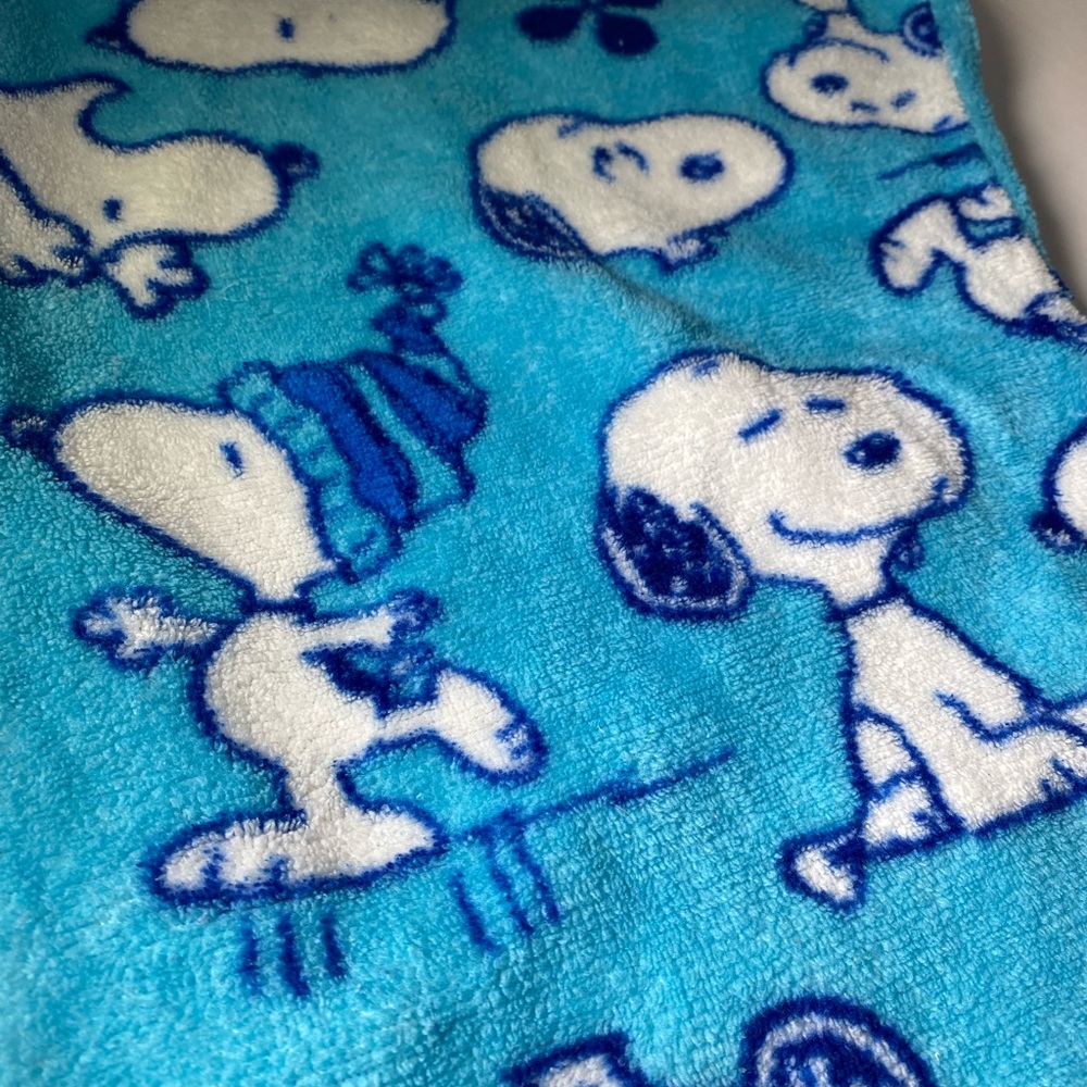 Women’s Peanuts Snoopy Soft Teal Blue Pajama Pants Joggers Winter Fun XLarge - Picture 3 of 9
